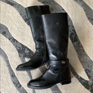 Coach Riding Boot, black leather